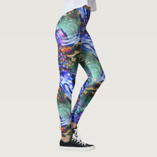 Colourful virtual image fluctuation over battleshi leggings