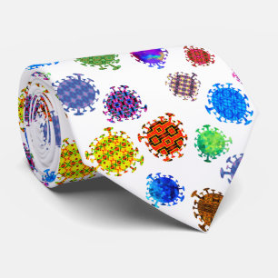 Colourful Virus Variations Pattern Tie