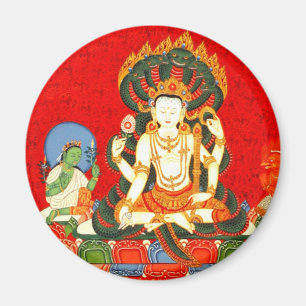 Colourful Vishnu Vintage Hindu Illustration Art Magnet