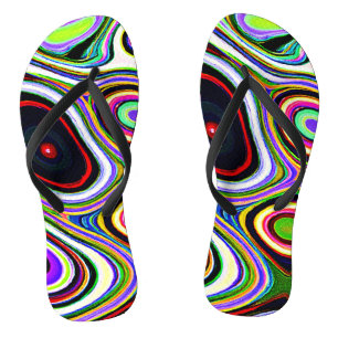Colourful Vivid Abstraction Pattern Flip Flops
