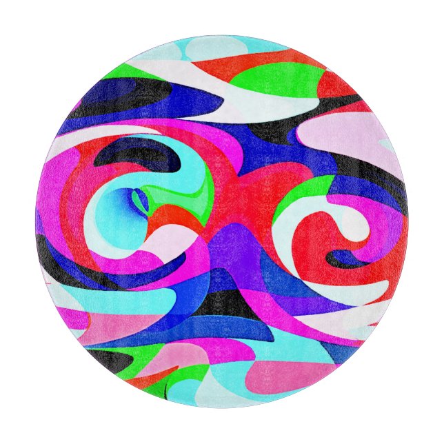 Colourful Vivid Abstractions Pattern Cutting Board (Front)