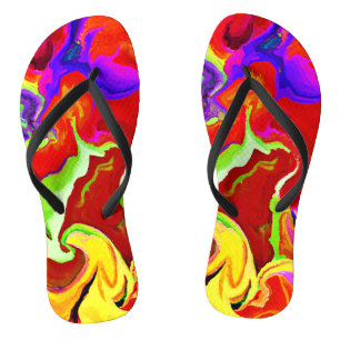 Colourful Vivid Abstractions Pattern Flip Flops