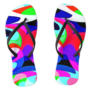 Colourful Vivid Abstractions Pattern Flip Flops