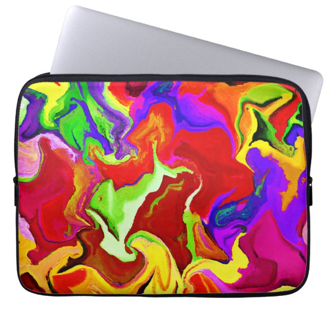 Colourful Vivid Abstractions Pattern Laptop Sleeve (Front)