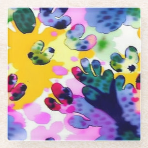 Colourful vivid design glass coaster