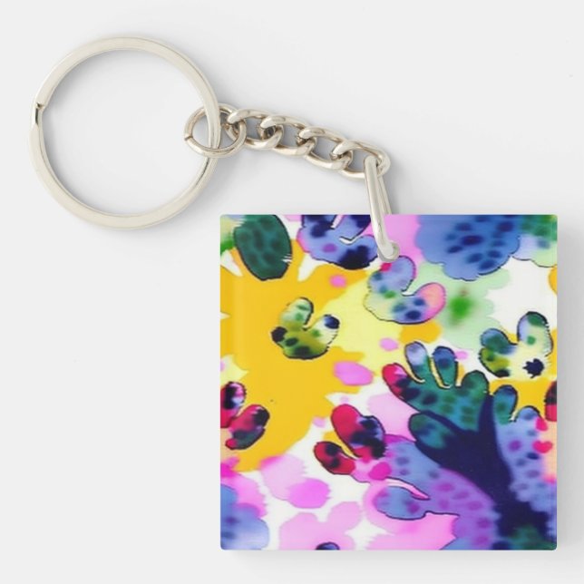 Colourful vivid design  keychain (Front)