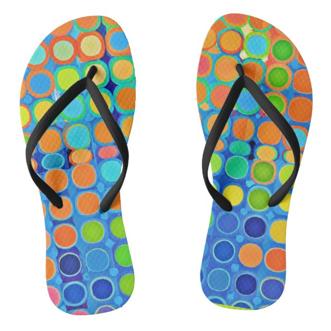 Colourful Vivid Elegance Stylish Pattern Flip Flops (Footbed)