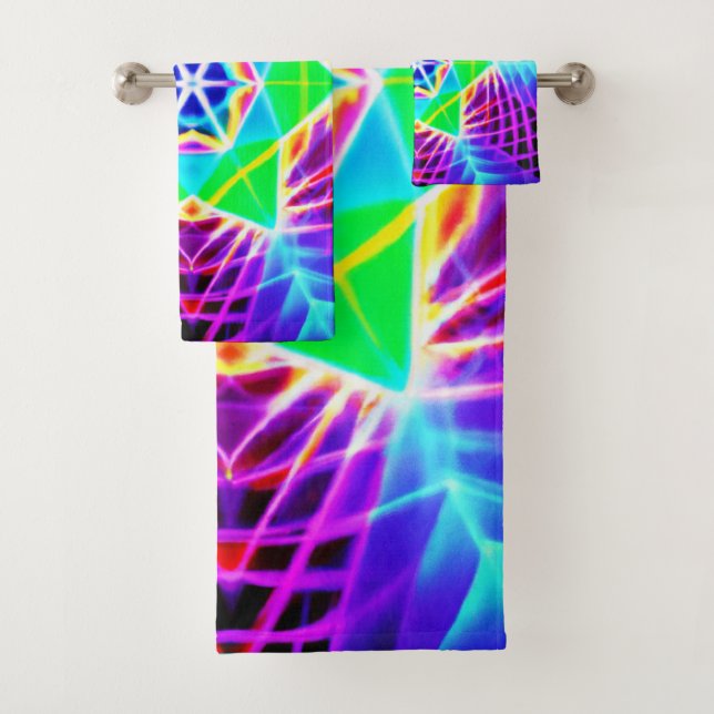 Colourful Vivid Pattern Bath Towel Set (Insitu)