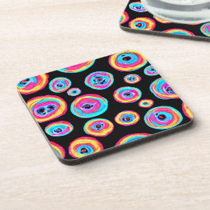Colourful Vivid Pattern Design Coaster