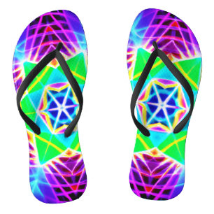 Colourful Vivid Pattern Flip Flops