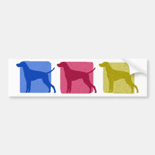 Colourful Vizsla Silhouettes Bumper Sticker