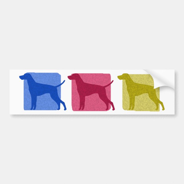 Colourful Vizsla Silhouettes Bumper Sticker (Front)