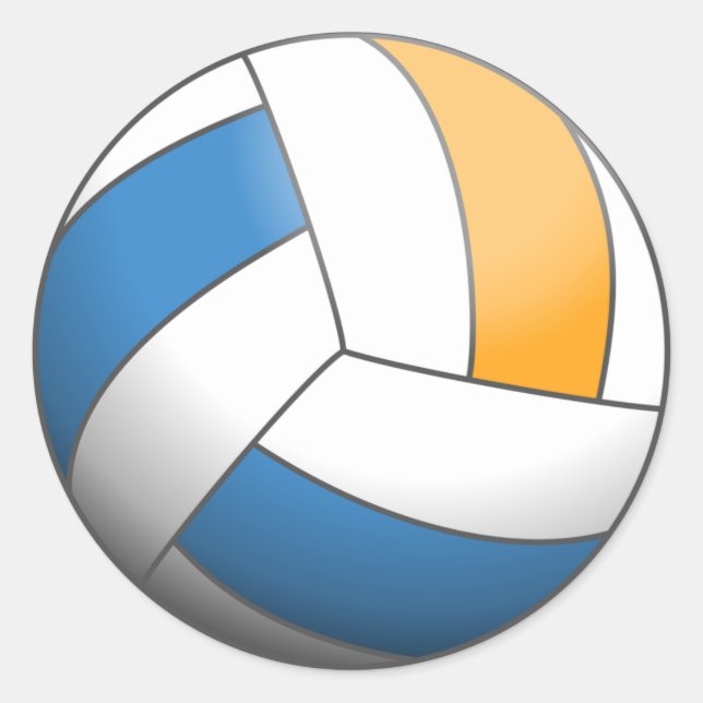 Colourful Volleyball Ball Classic Round Sticker (Front)