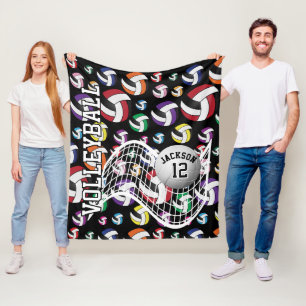 Colourful Volleyball Pattern Fleece Blanket