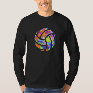 Colourful Volleyball Tie Dye Women Teen Girl Playe T-Shirt