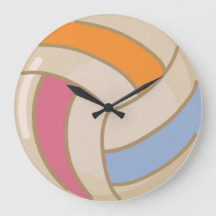 Colourful Volleyball Wall Clock