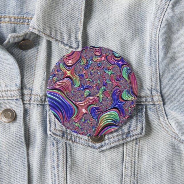 Colourful Vortex 4 Inch Round Button (In Situ)