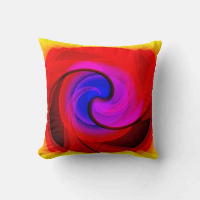 Colourful Vortex Abstract Art Throw Pillow (Front)