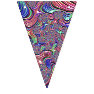 Colourful Vortex Abstract Trippy Spiral Fractal Bunting Flags