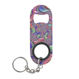 Colourful Vortex Abstract Trippy Spiral Fractal Keychain Bottle Opener