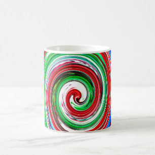 Colourful vortex coffee mug