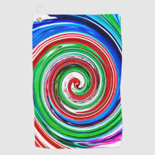 Colourful vortex golf towel