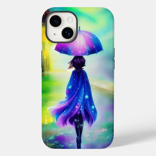 Colourful walk in the rain  Case-Mate iPhone case (Back)