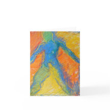 Colourful Walking Figure card