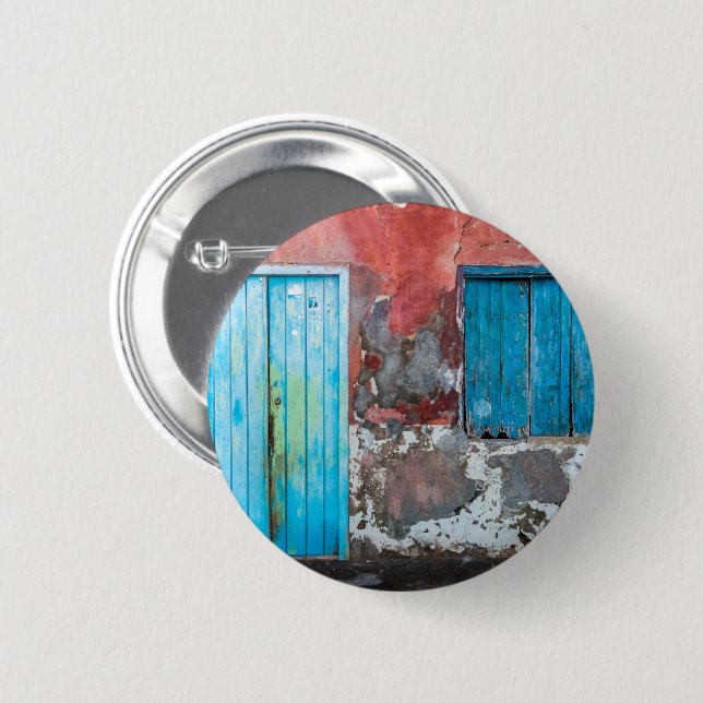 Colourful wall, door and shutters 2 inch round button (Front & Back)