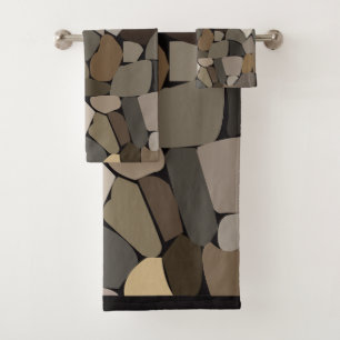 Colourful Wall Stones Pattern Bath Towel Set