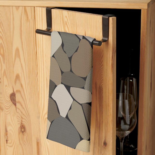 Colourful Wall Stones Pattern Kitchen Towel (Thirds Fold)