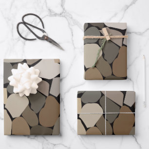 Colourful Wall Stones Pattern Wrapping Paper Sheet