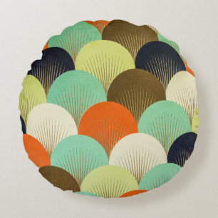 Colourful wallpaper: artistic design. round pillow