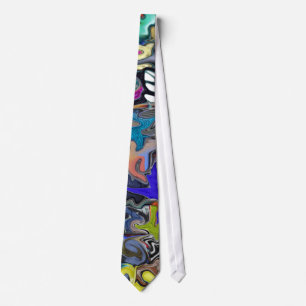 Colourful Warped Pattern Style Customizable Tie