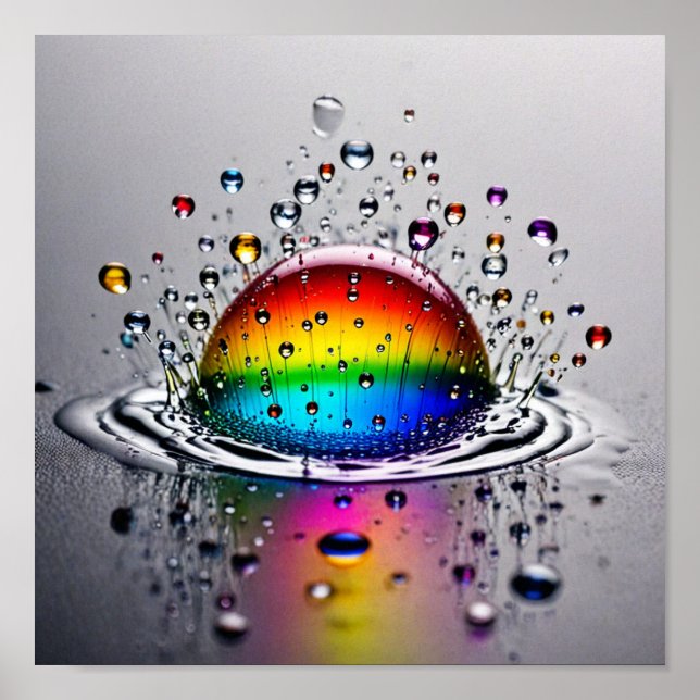 Colourful Water Bubble Splash Poster (Front)