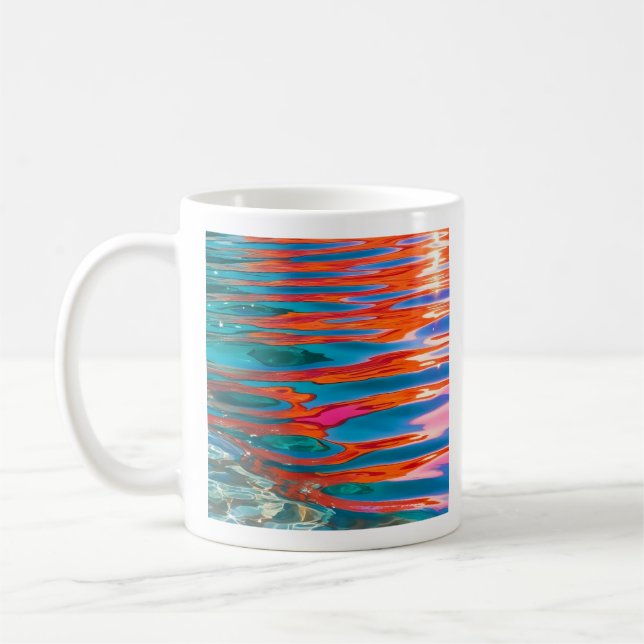 Colourful Water Ripples Coffee Mug (Left)