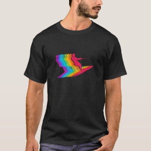 Colourful Water Skier Water Sports Water Ski Skiin T-Shirt