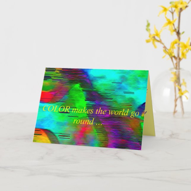 "Colourful Water Wall" 5 x 7 Greeting Card (Yellow Flower)