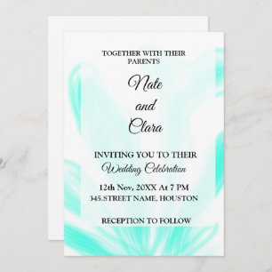 Colourful watercolor abstract add name text invitation