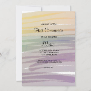 Colourful watercolor abstract add name text invitation