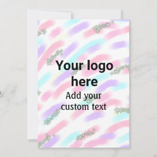 Colourful watercolor abstract add name text invitation