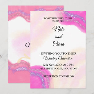 Colourful watercolor abstract add name text invitation