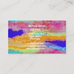 Colourful Watercolor abstract Business Card