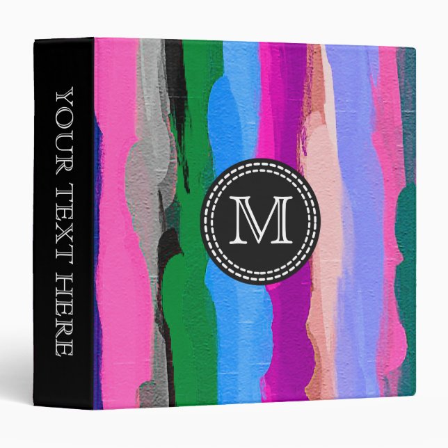 Colourful Watercolor Abstract Pattern #3 Binder (Front/Spine)