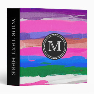 Colourful Watercolor Abstract Pattern Binder