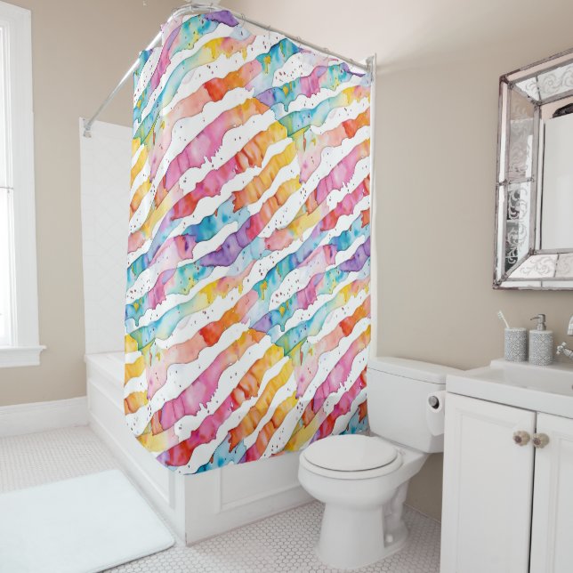 Colourful Watercolor Abstract Stripes  (In Situ)
