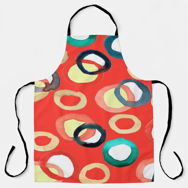 Colourful watercolor aquarell seamless pattern apron (Front)