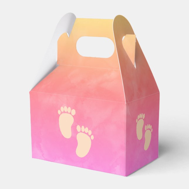 Colourful Watercolor Baby Shower Custom Favor Box (Front Side)