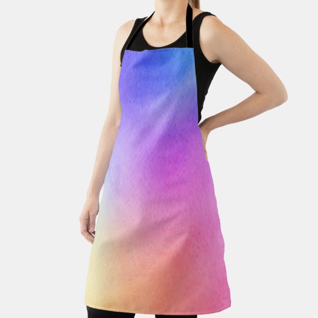 Colourful Watercolor Background Apron (Insitu)