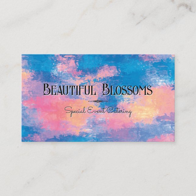 Colourful Watercolor Background Business Card (Front)